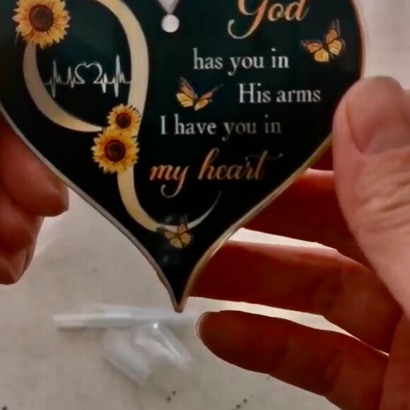 "Elevate Your Ride: Creative Cross Heart Shaped Car Rearview Mirror Pendant" 🚗✨ - Picture 6 of 9